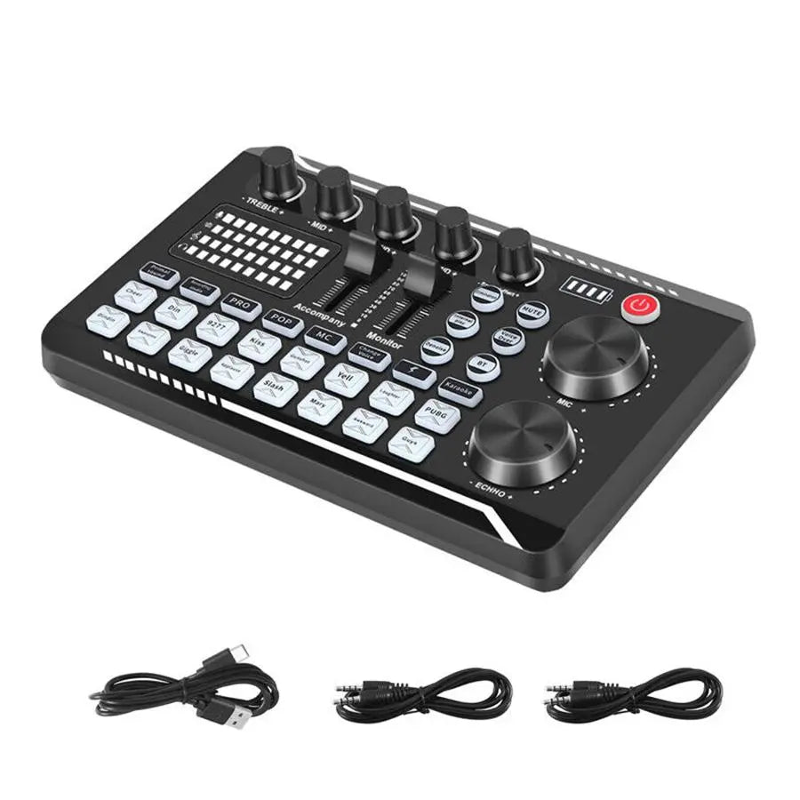 Live Sound Card Audio Interface with DJ Mixer Effects & Voice Changerr, Podcast Production Studio Equipment for Streaming (Not Compatible with XBOX)