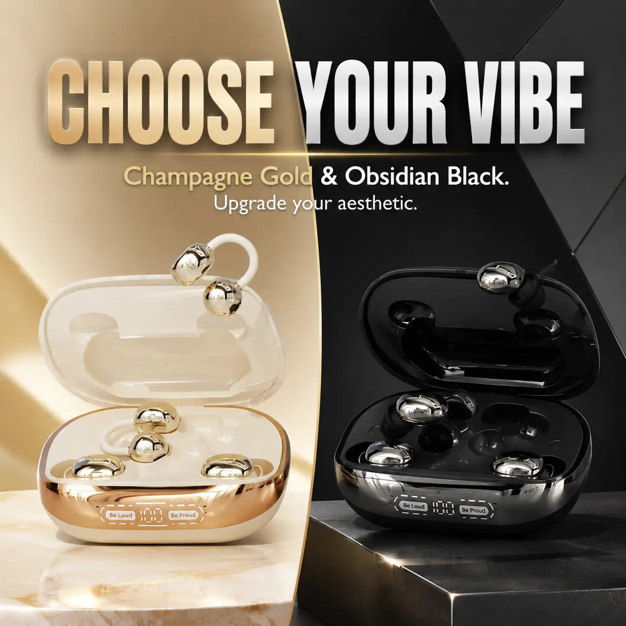[Two Pairs of Wireless Earbuds] Comes with a Power Bank Charging Case; In-Ear and Clip-On Styles; Supports Reverse Phone Charging; Suitable for Both Exercise and Sleep; Bluetooth Music and Calls; Compatible with Android and Ios Systems.