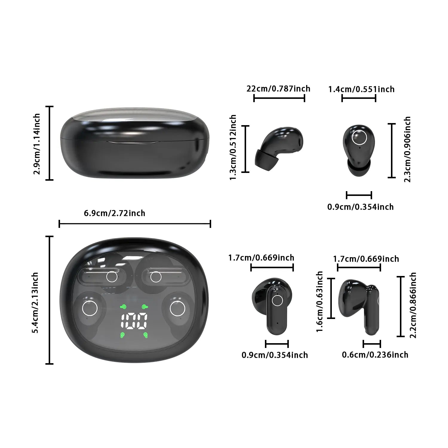 MSHUKCOE Wireless Bluetooth Headphones，Tiny Size Invisible Earbuds，Waterproof Headsets，With Mic，Sleep and Sports Earphones Set, 2 Pairs, Mini and Short Handle Design，For Work Sport Sleeping Summerwins