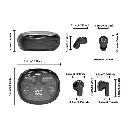 MSHUKCOE Wireless Bluetooth Headphones，Tiny Size Invisible Earbuds，Waterproof Headsets，With Mic，Sleep and Sports Earphones Set, 2 Pairs, Mini and Short Handle Design，For Work Sport Sleeping Summerwins