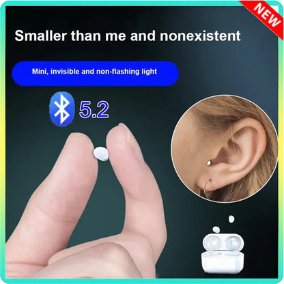 2026 Invisible Earphones Mini Headphones V5.2 Bluetooth TWS In-Ear Earbuds Noise Reduction Wireless Sleep In-Ear Earbuds with Micr