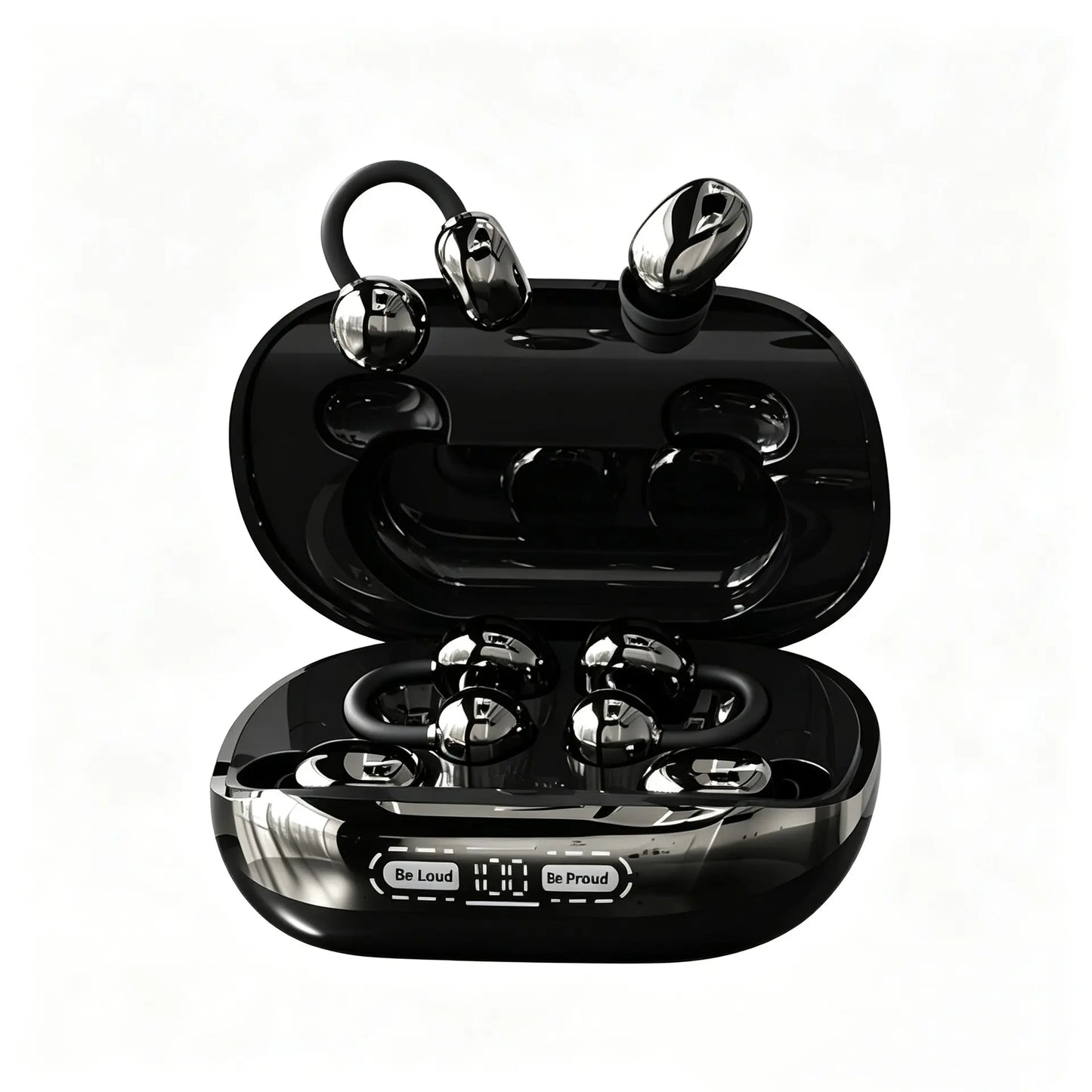 [Two Pairs of Wireless Earbuds] Comes with a Power Bank Charging Case; In-Ear and Clip-On Styles; Supports Reverse Phone Charging; Suitable for Both Exercise and Sleep; Bluetooth Music and Calls; Compatible with Android and Ios Systems.