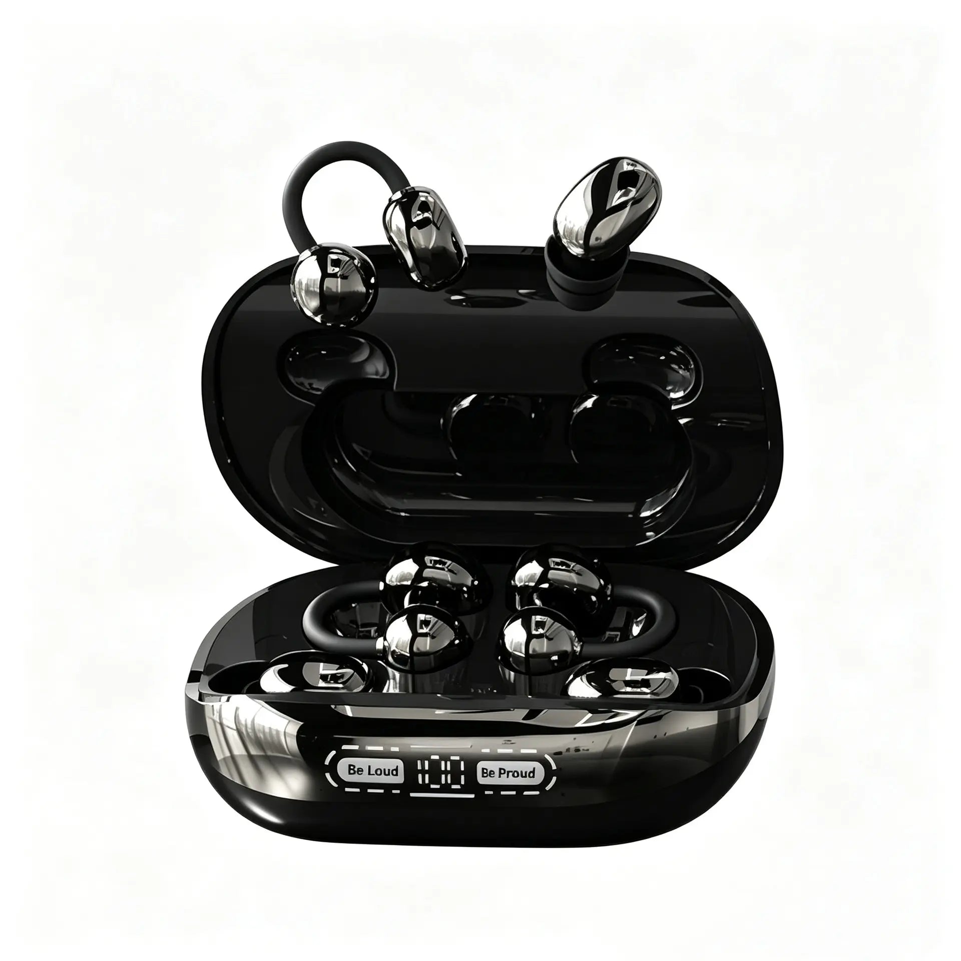 [Two Pairs of Wireless Earbuds] Comes with a Power Bank Charging Case; In-Ear and Clip-On Styles; Supports Reverse Phone Charging; Suitable for Both Exercise and Sleep; Bluetooth Music and Calls; Compatible with Android and Ios Systems.