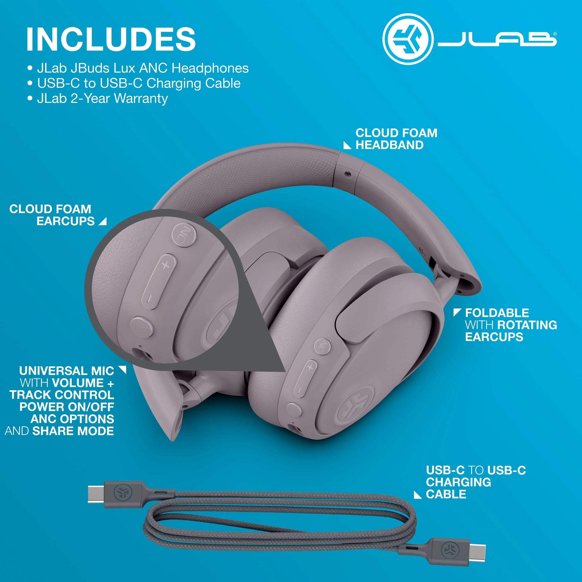 [Your Choice Bundle] Jlab Jbuds Lux ANC Headphones + Jbuds Mini Earbuds Bundle Summerwins