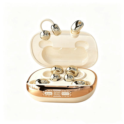 [Two Pairs of Wireless Earbuds] Comes with a Power Bank Charging Case; In-Ear and Clip-On Styles; Supports Reverse Phone Charging; Suitable for Both Exercise and Sleep; Bluetooth Music and Calls; Compatible with Android and Ios Systems.