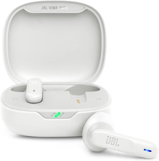 JBL Vibe Flex True Wireless Earbuds – Bluetooth Earphones with Deep Bass Sound, IP54 Water & Dust Resistant, Long Battery Life, Voice Assistant Compatible, Open-Ear Design (CLI)